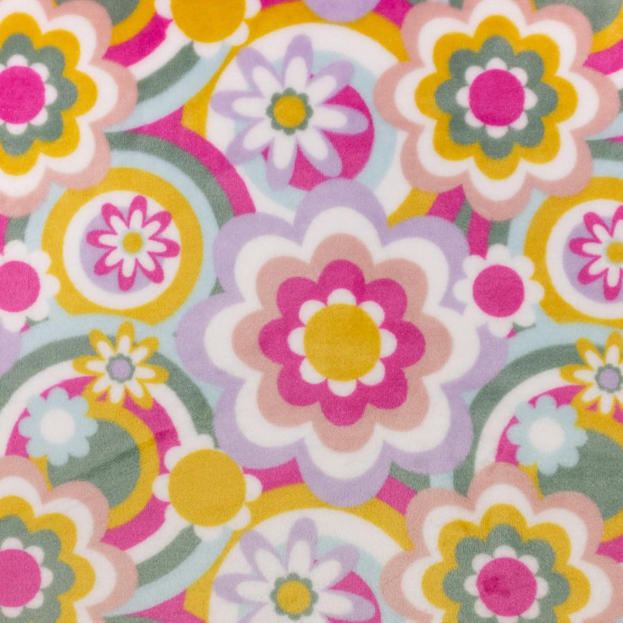 ΥΦΑΣΜΑ ΦΛΙΣ ΓΟΥΝΑΚΙ ''POLAR FLEECE'' ΣΧΕΔΙΟ ΠΟΛΥΧΡΩΜΑ ΦΛΟΡΑΛ 70s STYLE