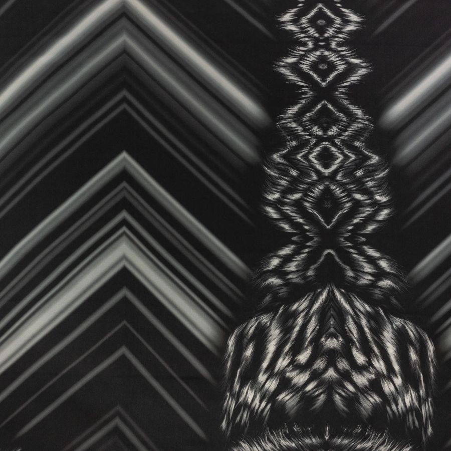 ΥΦΑΣΜΑ ΜΟΥΣΕΛΙΝΑ ''SILK TOUCH'' ΟΡΘΙΟ ΣΧΕΔΙΟ ANIMAL PRINT ΑΣΠΡΟΜΑΥΡΟ (Ρετάλι 4 μέτρα)