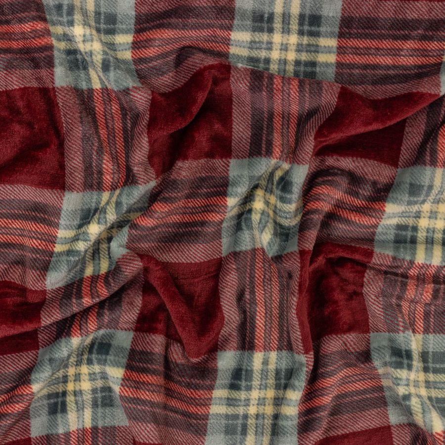 ΥΦΑΣΜΑ ΦΛΙΣ ΓΟΥΝΑΚΙ ''POLAR FLEECE'' ΣΧΕΔΙΟ ΚΑΡΟ ΜΠΟΡΝΤΟ