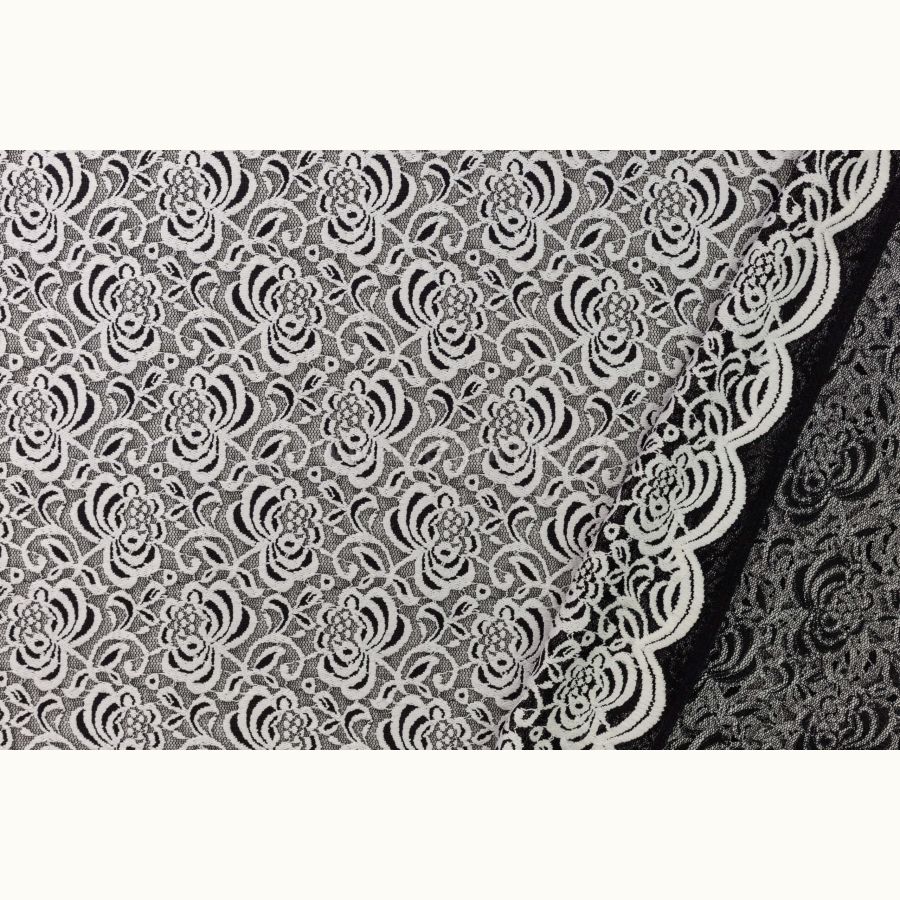 ΥΦΑΣΜΑ ΔΑΝΤΕΛΑ ΠΛΕΚΤΗ ΕΛΑΣΤΙΚΗ ΦΛΟΡΑΛ ΑΣΠΡΟΜΑΥΡΟ - Ρετάλι 5.30μ.