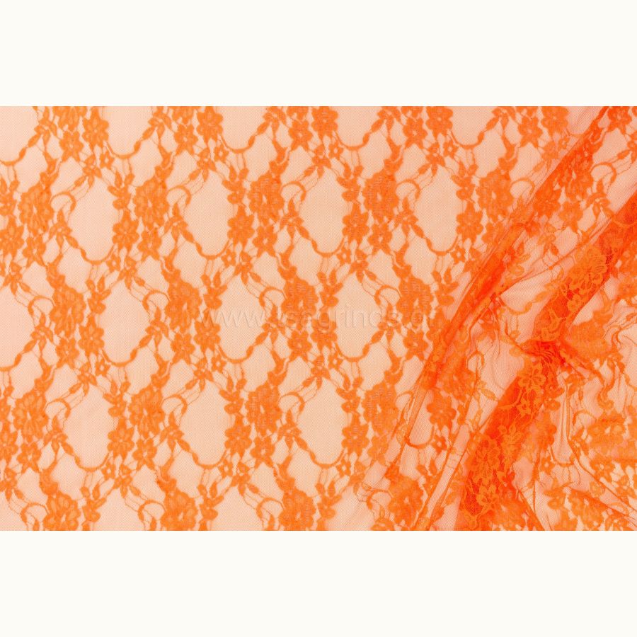 ΥΦΑΣΜΑ ΔΑΝΤΕΛΑ ΕΛΑΣΤΙΚΗ ΕΛΑΦΡΙΑ ΣΧΕΔΙΟ ΦΛΟΡΑΛ ΠΟΡΤΟΚΑΛΙ - Ρετάλι 1.40μ.