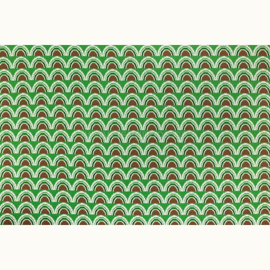 ΥΦΑΣΜΑ ΕΛΑΣΤΙΚΟ ΠΛΕΚΤΟ ΒΑΡΥ ΖΑΚΑΡ ΠΟΥΝΤΟ ΝΤΙ ΡΟΜΑ (PUNTO ROMA) GEOMETRIC RAINBOW WAVES GREEN