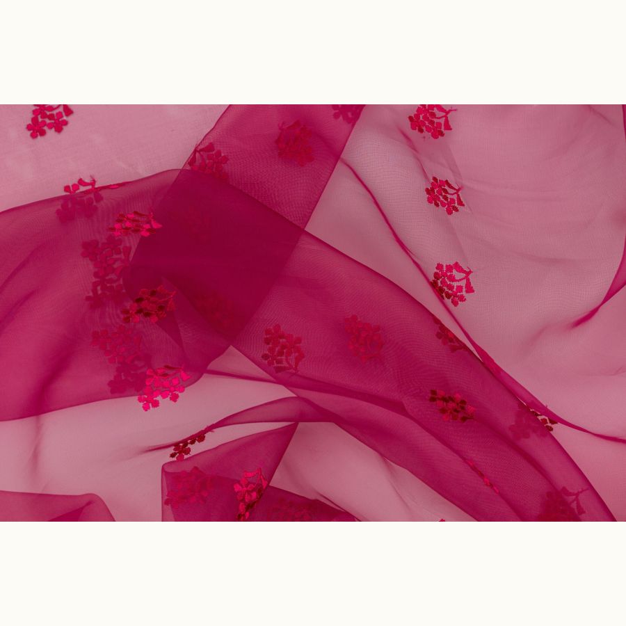 ΥΦΑΣΜΑ ΟΡΓΑΝΤΖΑ ΜΕ ΚΕΝΤΗΜΑ ΚΑΙ ΣΧΕΔΙΟ ΜΠΟΡΝΤΟΥΡΑ ΦΟΥΞΙΑ