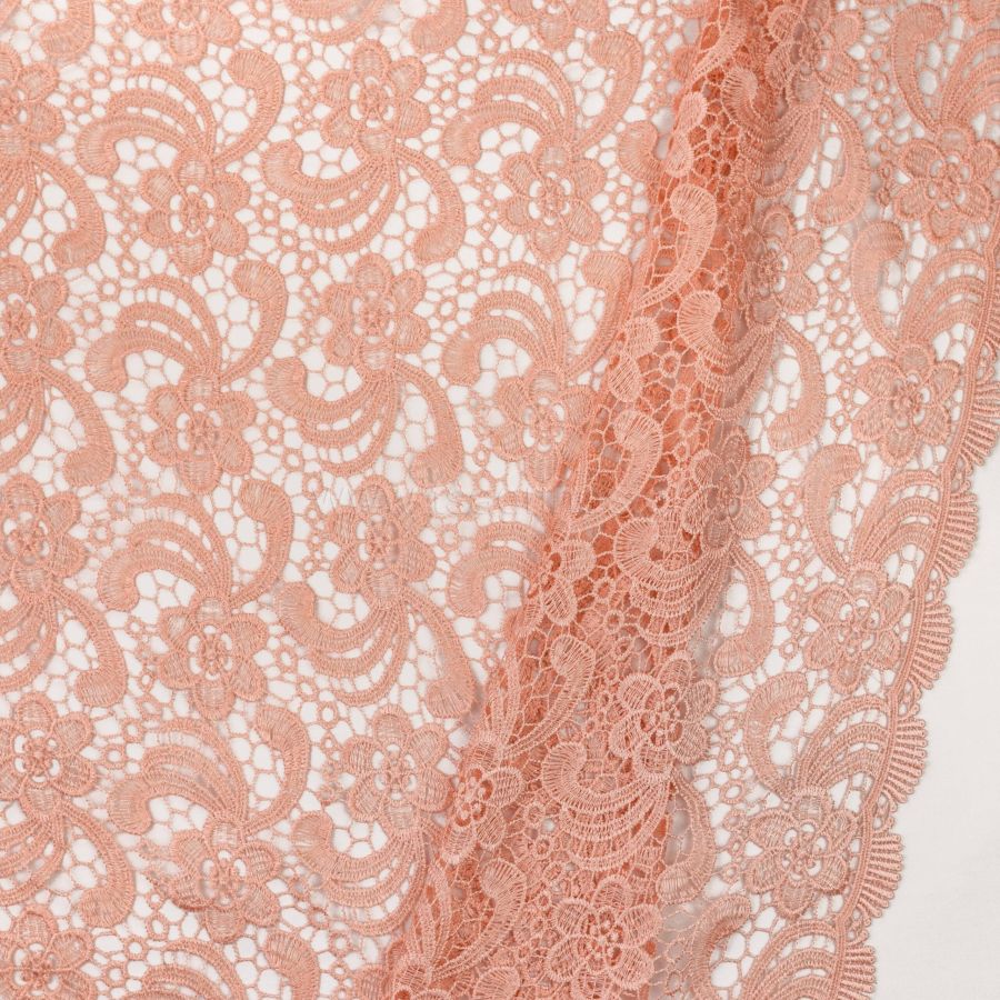 ΥΦΑΣΜΑ ΔΑΝΤΕΛΑ ΚΙΠΟΥΡ ΦΛΟΡΑΛ ΛΑΧΟΥΡ ΡΟΖ-ΣΟΜΟΝ (Ρετάλια 1.40+2.30 μέτρα)