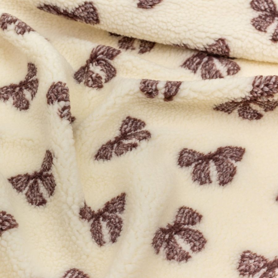 ΥΦΑΣΜΑ ΓΟΥΝΑΚΙ ''TEDDY SHEEP'' ΕΚΡΟΥ ΜΕ ΚΑΦΕ ΦΙΟΓΚΟΥΣ - Ρετάλι 2.90μ.