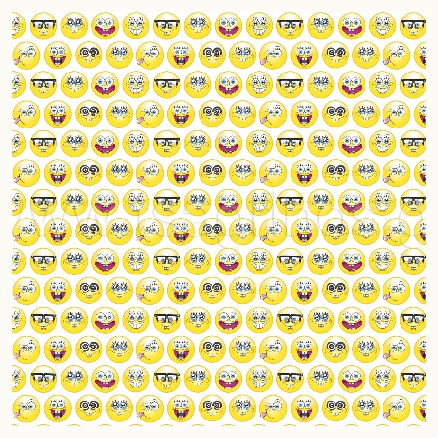 ΥΦΑΣΜΑ ΠΟΠΛΙΝΑ 100% ΒΑΜΒΑΚI (DISNEY LICENSED) SPONGEBOB HAPPY FACES