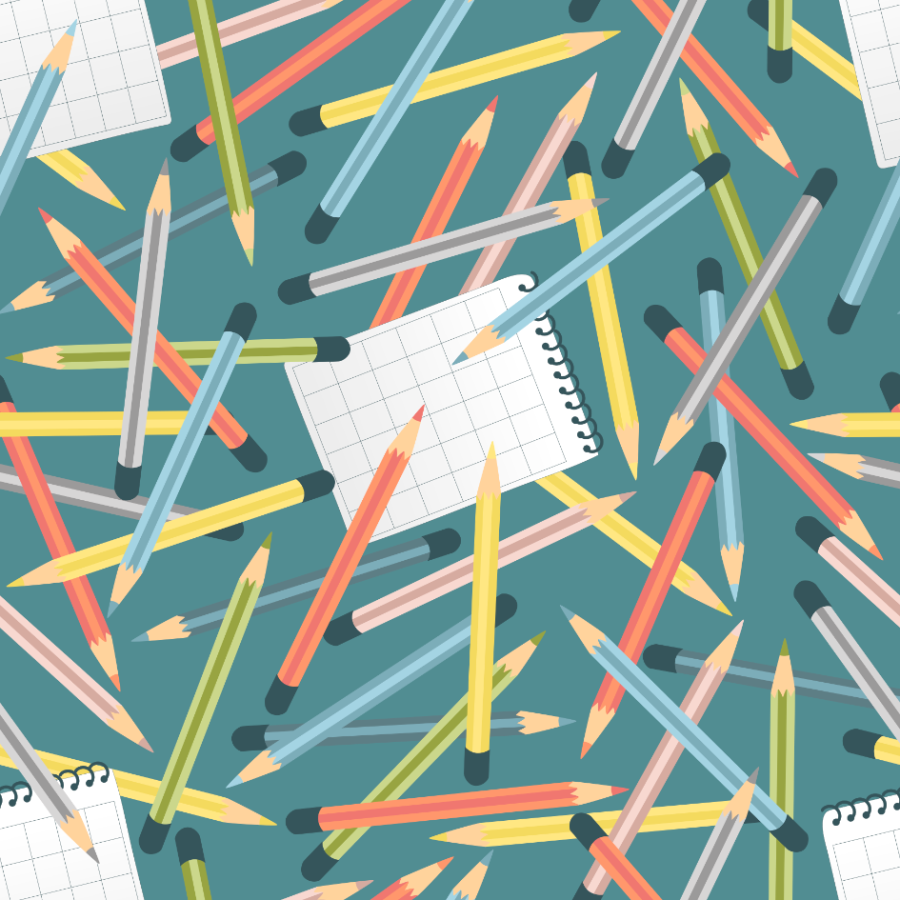ΥΦΑΣΜΑ ΠΟΠΛΙΝΑ 100% ΒΑΜΒΑΚΙ DIGITAL PRINT - COLORFUL PENCILS