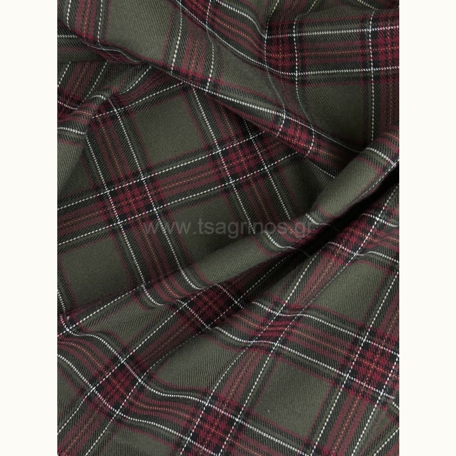ΥΦΑΣΜΑ ΚΑΡΟ ΣΚΩΤΙΑΣ (TARTAN) ΠΡΑΣΙΝΟ - ΜΠΟΡΝΤΟ