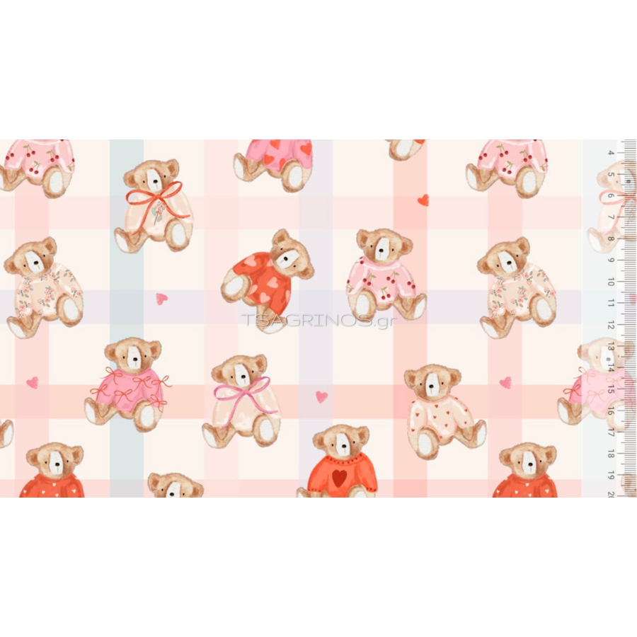 ΥΦΑΣΜΑ ΠΟΠΛΙΝΑ 100% ΒΑΜΒΑΚΙ DIGITAL PRINT - COZY SWEATER TEDDIES