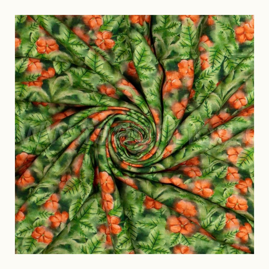 ΥΦΑΣΜΑ ΛΙΝΟ ΜΕ ΒΙΣΚΟΖ ΕΜΠΡΙΜΕ DIGITAL PRINT (FLORAL GARDEN)
