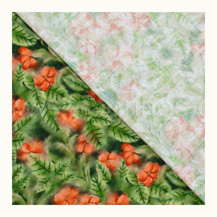 ΥΦΑΣΜΑ ΛΙΝΟ ΜΕ ΒΙΣΚΟΖ ΕΜΠΡΙΜΕ DIGITAL PRINT (FLORAL GARDEN)