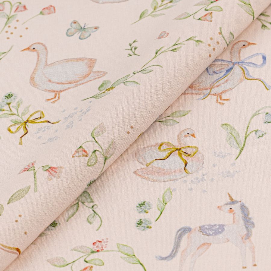 ΥΦΑΣΜΑ ΠΟΠΛΙΝΑ 100% ΒΑΜΒΑΚΙ DIGITAL PRINT - LITTLE GARDEN ANIMALS