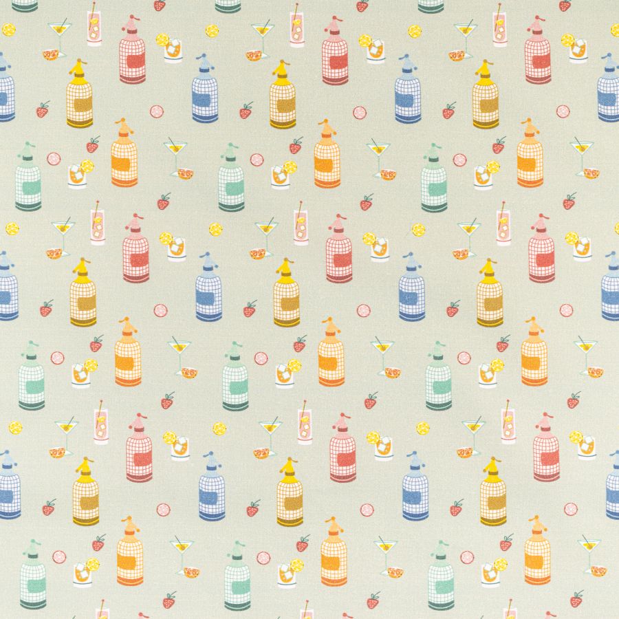 ΥΦΑΣΜΑ ΠΟΠΛΙΝΑ 100% ΒΑΜΒΑΚΙ DIGITAL PRINT - SUMMER DRINKS – MINT