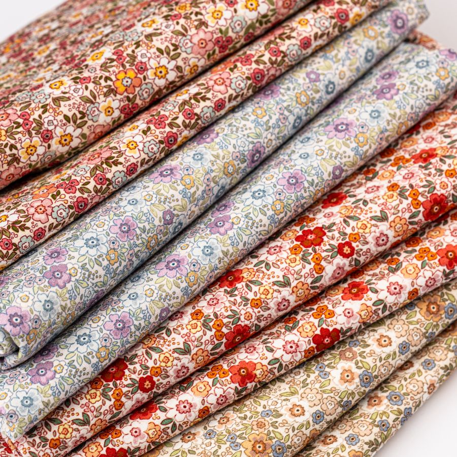 ΥΦΑΣΜΑ ΠΟΠΛΙΝΑ 100% ΒΑΜΒΑΚΙ DIGITAL PRINT - LIBERTY FLORAL ΜΙΚΡΟ ΜΠΛΕ / ΛΙΛΑ