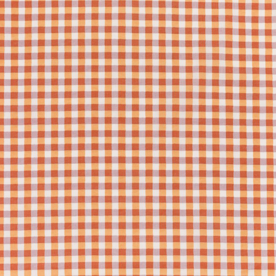 ΥΦΑΣΜΑ ΠΟΠΛΙΝΑ 100% ΒΑΜΒΑΚI - GINGHAM RUST - Ρετάλι 3.30μ.