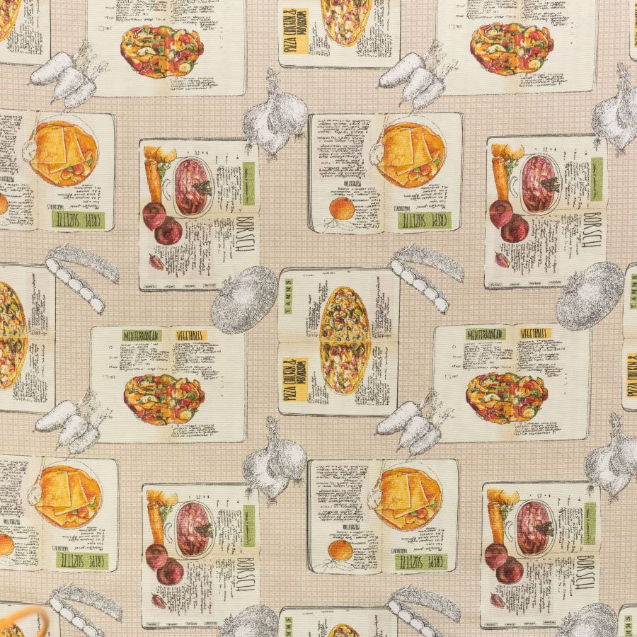 ΥΦΑΣΜΑ ΚΑΡΑΒΟΠΑΝΟ ΜΑΛΑΚΟ - ΛΟΝΕΤΑ (PRINTED LONETA) ITALIAN CUISINE