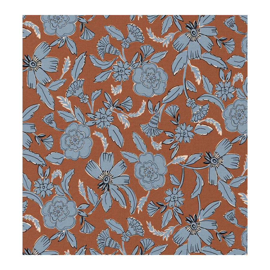 ΥΦΑΣΜΑ ΠΟΠΛΙΝΑ 100% ΒΑΜΒΑΚΙ - VINTAGE AZUR FLORAL