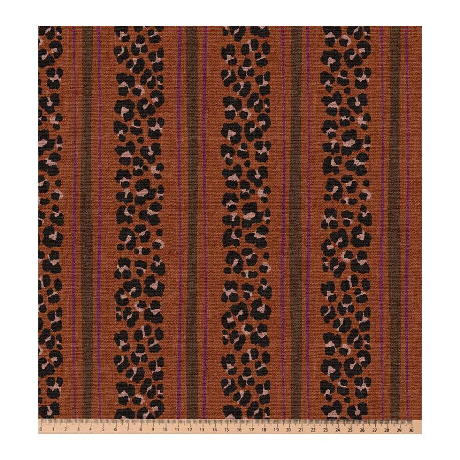 ΥΦΑΣΜΑ ΒΑΜΒΑΚΕΡΟ HALF PANAMA PREMIUM DIGITAL PRINT - CINNAMON LEOPARD