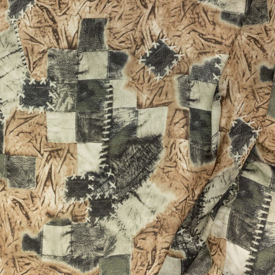 ΥΦΑΣΜΑ ΖΟΡΖΕΤΑ ΣΧΕΔΙΟ ''PATCHWORK'' ΚΑΦΕ