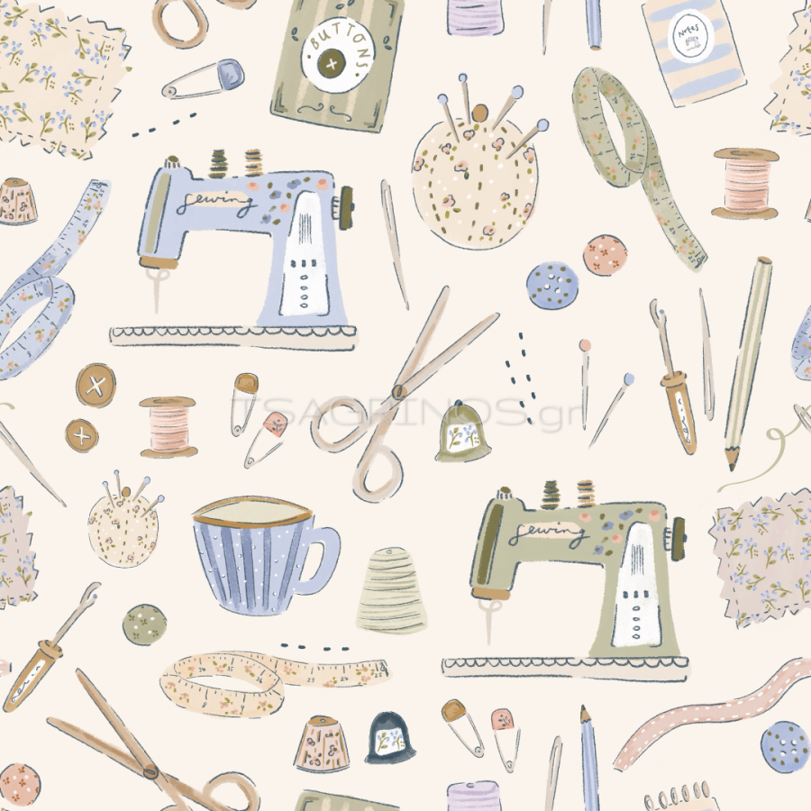 ΥΦΑΣΜΑ ΠΟΠΛΙΝΑ 100% ΒΑΜΒΑΚΙ DIGITAL PRINT - CUTE SEWING STUDIO