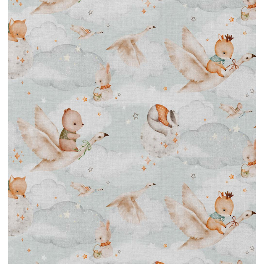 ΥΦΑΣΜΑ ΠΟΠΛΙΝΑ 100% ΒΑΜΒΑΚΙ DIGITAL PRINT - SWEET DREAMS ANIMALS