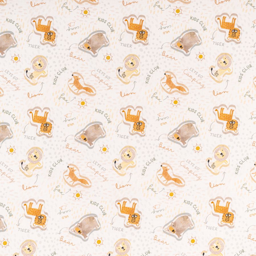 ΥΦΑΣΜΑ ΠΟΠΛΙΝΑ 100% ΒΑΜΒΑΚΙ DIGITAL PRINT - KIDS SAFARI