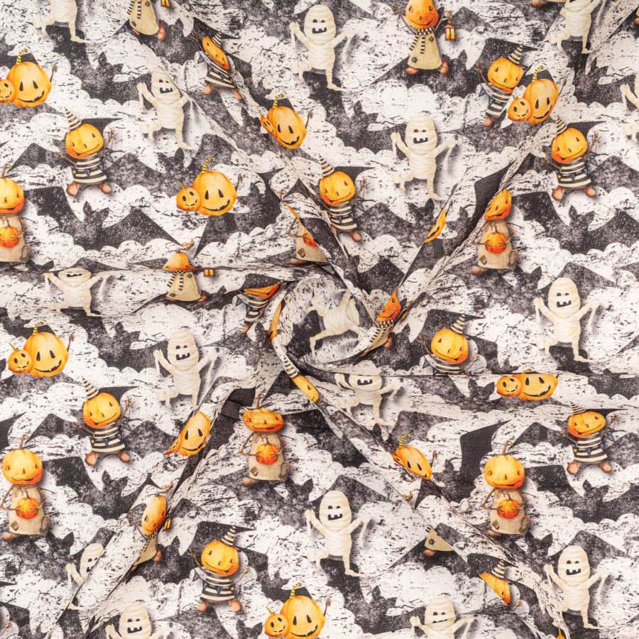 ΥΦΑΣΜΑ ΠΟΠΛΙΝΑ 100% ΒΑΜΒΑΚΙ DIGITAL PRINT - HALLOWEEN NIGHT