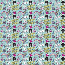 ΥΦΑΣΜΑ ΠΟΠΛΙΝΑ 100% ΒΑΜΒΑΚI (DISNEY LICENSED) ΕΥΧΟΥΛΗΔΕΣ HAPPY VIBES