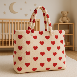 ΥΦΑΣΜΑ ΓΟΥΝΑ TEDDY ΑΦΡΑΤΟ ΓΙΑ ΡΟΥΧΑ, ΚΟΥΒΕΡΤΕΣ ΚΑΙ ΔΙΑΚΟΣΜΗΣΗ - ΚΑΡΔΙΕΣ ΚΟΚΚΙΝΕΣ 