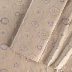 ΥΦΑΣΜΑ ΖΑΚΑΡ ΓΚΡΟ ΛΑΜΕ ΜΕ ΜΕ ΑΝΑΓΛΥΦΟ ΓΕΩΜΕΤΡΙΚΟ ΣΧΕΔΙΟ - ΜΠΕΖ / ΛΙΛΑ (Ρετάλι 3 μέτρα)