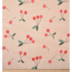 ΥΦΑΣΜΑ ΒΑΜΒΑΚΕΡΗ ΜΟΥΣΕΛΙΝΑ DOUBLE GAUZE – ΓΑΖΑ ΜΕ ΓΚΟΦΡΕ ΥΦΑΝΣΗ - ΚΕΡΑΣΙΑ ΣΕ ΣΟΜΟΝ ΒΑΣΗ