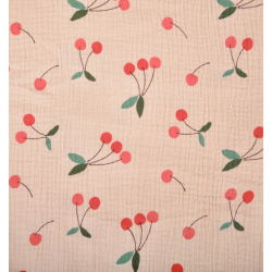 ΥΦΑΣΜΑ ΒΑΜΒΑΚΕΡΗ ΜΟΥΣΕΛΙΝΑ DOUBLE GAUZE – ΓΑΖΑ ΜΕ ΓΚΟΦΡΕ ΥΦΑΝΣΗ - ΚΕΡΑΣΙΑ ΣΕ ΣΟΜΟΝ ΒΑΣΗ