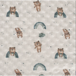 ΥΦΑΣΜΑ ΒΕΛΟΥΤΕ ΑΝΑΓΛΥΦΟ ''MINKY FLEECE'' (TEDDY VERAMAN - RAINBOW)