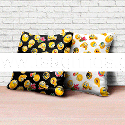 ΥΦΑΣΜA PRINTED LONETA (μαλακό καραβόπανο) ΣΧΕΔΙΟ ''EMOJI''