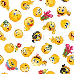 ΥΦΑΣΜA PRINTED LONETA (μαλακό καραβόπανο) ΣΧΕΔΙΟ ''EMOJI''