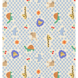 ΥΦΑΣΜΑ ΠΟΠΛΙΝΑ 100% ΒΑΜΒΑΚΙ - GINGHAM ZOO