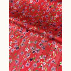 ΥΦΑΣΜΑ ΜΟΥΣΕΛΙΝΑ ΕΜΠΡΙΜΕ LUREX (ΧΡΥΣΗ ΚΛΩΣΤΗ) ΦΛΟΡΑΛ ΚΟΚΚΙΝΟ-ΛΙΛΑ