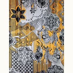 ΥΦΑΣΜΑ ΜΟΥΣΕΛΙΝΑ ΕΜΠΡΙΜΕ LUREX (ΧΡΥΣΗ ΚΛΩΣΤΗ) AFRICA ΚΙΤΡΙΝΟ-ΜΑΥΡΟ