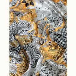 ΥΦΑΣΜΑ ΜΟΥΣΕΛΙΝΑ ΕΜΠΡΙΜΕ LUREX (ΧΡΥΣΗ ΚΛΩΣΤΗ) AFRICA ΚΙΤΡΙΝΟ-ΜΑΥΡΟ