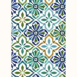 ΥΦΑΣΜΑ ΛΟΝΕΤΑ ΑΔΙΑΒΡΟΧΗ & ΑΛΕΚΙΑΣΤΗ - ΓΕΩΜΕΤΡΙΚΟ ΣΧΕΔΙΟ ΜΠΛΕ/ΠΡΑΣΙΝΟ AQUA