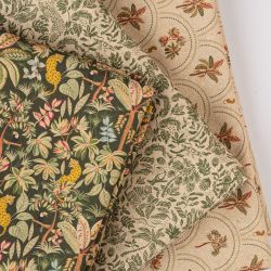 ΥΦΑΣΜΑ 100% ΒΑΜΒΑΚΕΡΟ ΠΥΚΝΟ ΜΕ ΥΦΑΝΣΗ ΛΙΝΟΥ (LINO BLOOM) JUNGLE GARDEN