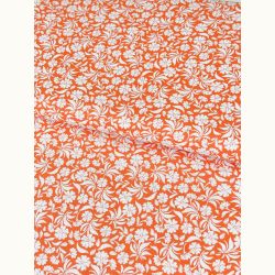 ΥΦΑΣΜΑ ΠΟΠΛΙΝΑ 100% ΒΑΜΒΑΚI (ΦΛΟΡΑΛ ΛΕΥΚΟ-ΠΟΡΤΟΚΑΛΙ)