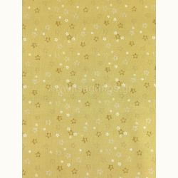 ΥΦΑΣΜΑ ΠΟΠΛΙΝΑ 100% ΒΑΜΒΑΚI (ΑΣΤΕΡΑΚΙΑ ΜΠΕΖ-ΧΡΥΣΟ)