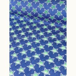 ΥΦΑΣΜΑ ΤΖΙΝ 100% ΒΑΜΒΑΚΕΡΟ ΜΑΛΑΚΟ ΚΑΙ ΕΛΑΦΡΥ (BLUE JEAN-ΣΧΕΔΙΟ ΠΡΑΣΙΝΑ ΑΣΤΕΡΑΚΙΑ ΜΕ ΔΙΑΦΑΝΕΙΑ)