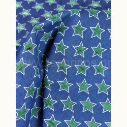 ΥΦΑΣΜΑ ΤΖΙΝ 100% ΒΑΜΒΑΚΕΡΟ ΜΑΛΑΚΟ ΚΑΙ ΕΛΑΦΡΥ (BLUE JEAN-ΣΧΕΔΙΟ ΠΡΑΣΙΝΑ ΑΣΤΕΡΑΚΙΑ ΜΕ ΔΙΑΦΑΝΕΙΑ)