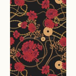 ΥΦΑΣΜΑ ΒΕΛΟΥΔΟ ΣΙΦΟΝ ΕΛΑΣΤΙΚΟ (RED ROSES BAROQUE STYLE)