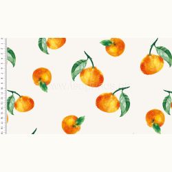 ΥΦΑΣΜΑ ΖΕΡΣΕΪ ΒΑΜΒΑΚΟΛΥΚΡΑ-ORGANIC DIGITAL PRINT (ECRU ORANGES)