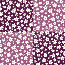 ΥΦΑΣΜΑ ΠΟΠΛΙΝΑ 100% ΒΑΜΒΑΚΙ DIGITAL PRINT (PURPLE CHECKERED SMALL FLORAL)