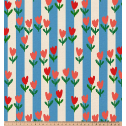 ΥΦΑΣΜΑ ΠΟΠΛΙΝΑ 100% ΒΑΜΒΑΚΙ - ΡΙΓΕ ΤΟΥΛΙΠΕΣ ΣΕ ΕΚΡΟΥ/ΜΠΕΖ ΒΑΣΗ