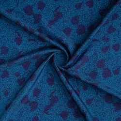 ΥΦΑΣΜΑ VINTAGE ΜΕΤΑΞΙΟΥ “ΒΟΜΒΥΞ” ΣΑΤΙΝΕ ΥΦΗ - ΦΑΡΔΟΣ 0,90 - PETROL BLOOM - Ρετάλι 1.40μ.